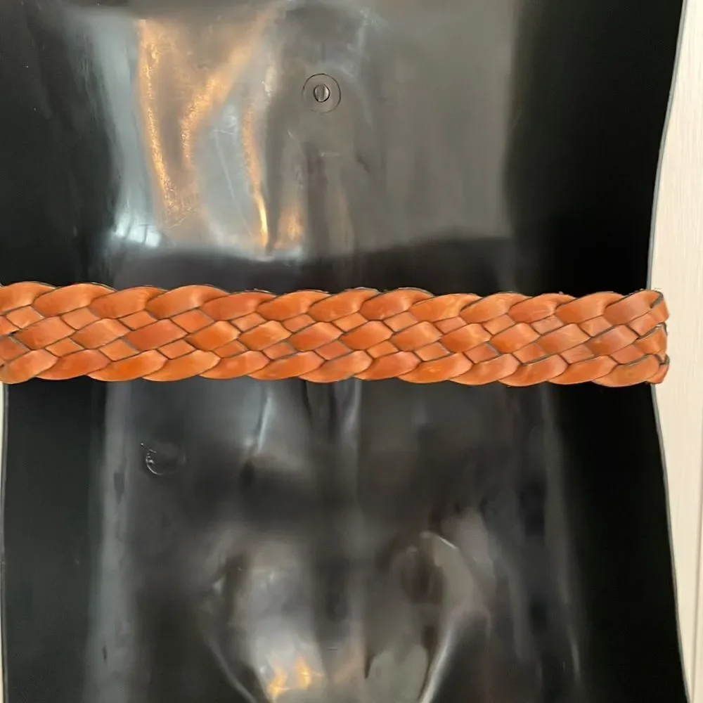 ‎Vintage brown woven leather belt